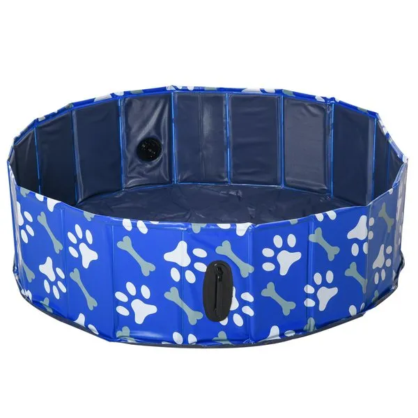 100 Cm. Dog Swimming Pool Foldable Pet Bathing Shower Tub Padding