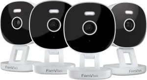 2K Security Camera, Outdoor/Indoor for Home, Pet, Baby, Nanny, IP65 Wterproof Color Night Vision, White Light & Siren, Recording, Motion Detection, Compatible with Alexa, White-4P