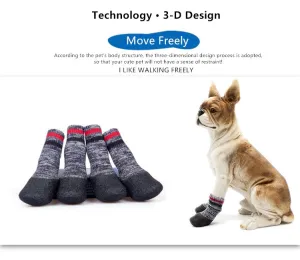 A99 MPS001 4 Pcs Pet Dog Socks Anti Slip Dog Socks - Outdoor Dog Boots Waterproof Dog Shoes Paw Protector Traction Control for Hardwood Floors Keep Warm Pet Socks Rubber Reinforcement