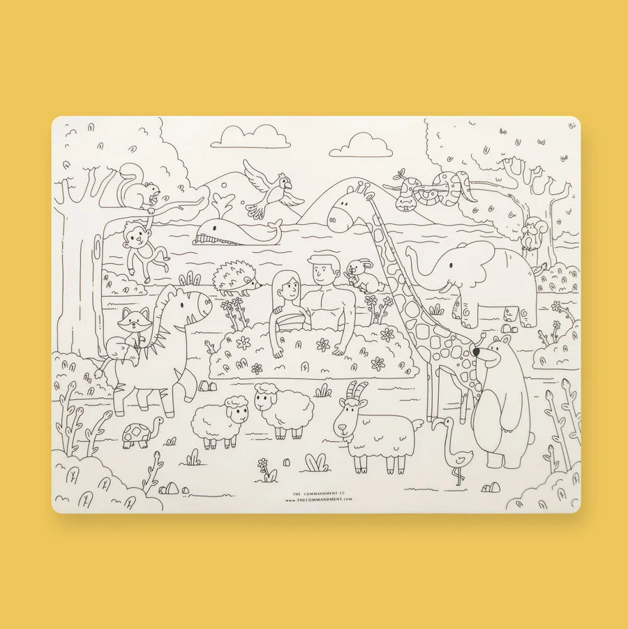 Adam and Eve in the Garden of Eden {Colouring Mat}