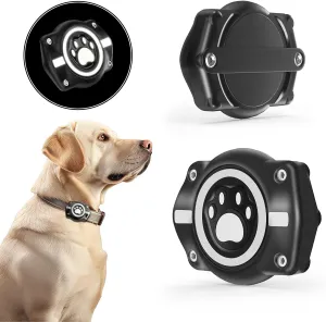 AirTag Dog Collar Holder, 100% Waterproof Air Tag Mount, Pet AirTag Case for Dogs & Cat Collars, Ultra-Durable Dog Collar AirTag Holder - Fits All Width Collars (Reflective,2 Pack)
