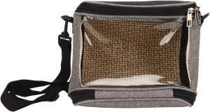 ASHATA Bird Travel Bag, Portable Bird Carrier, Transparent Breathable Travel Cage, Lightweight, for Cockatiels, Parakeets, Small Bird (Grey)