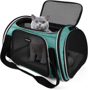 BAGLHER Pet Travel Carrier, Airline Approved Cat Carriers, Dog Carrier,Suitable for Small and Medium-Sized Cats and Dogs Pet Soft Carrier, Suitable for Travel, Hiking, and Outdoor Use. Green