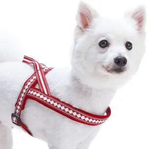 Blueberry Pet 4 Colors Soft & Comfy 3M Reflective Jacquard Padded Dog Harness, Chest Girth 16.5" - 21", Marsala Red, Small, Adjustable Harnesses for Dogs