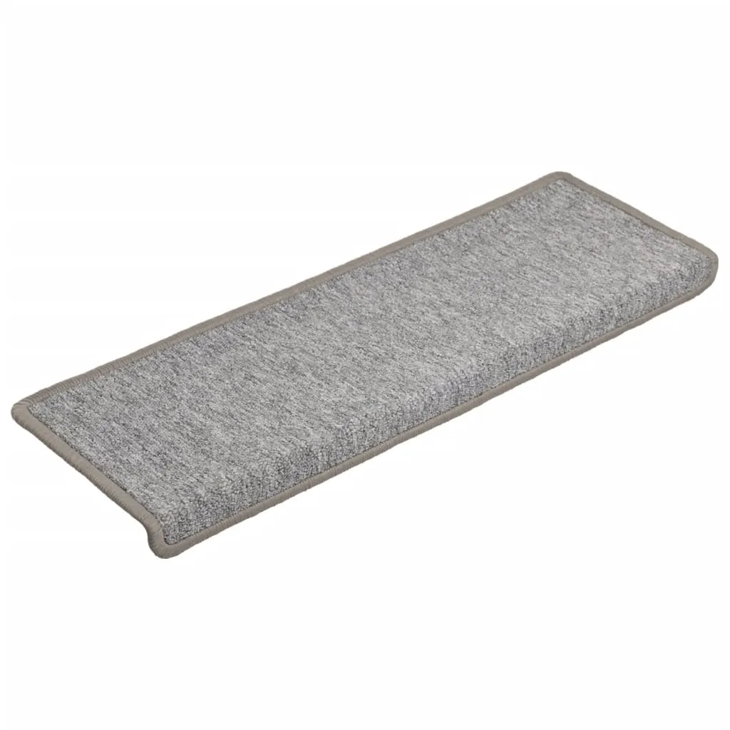 Carpet Stair Treads 15 pcs 65x21x4 cm Light Grey