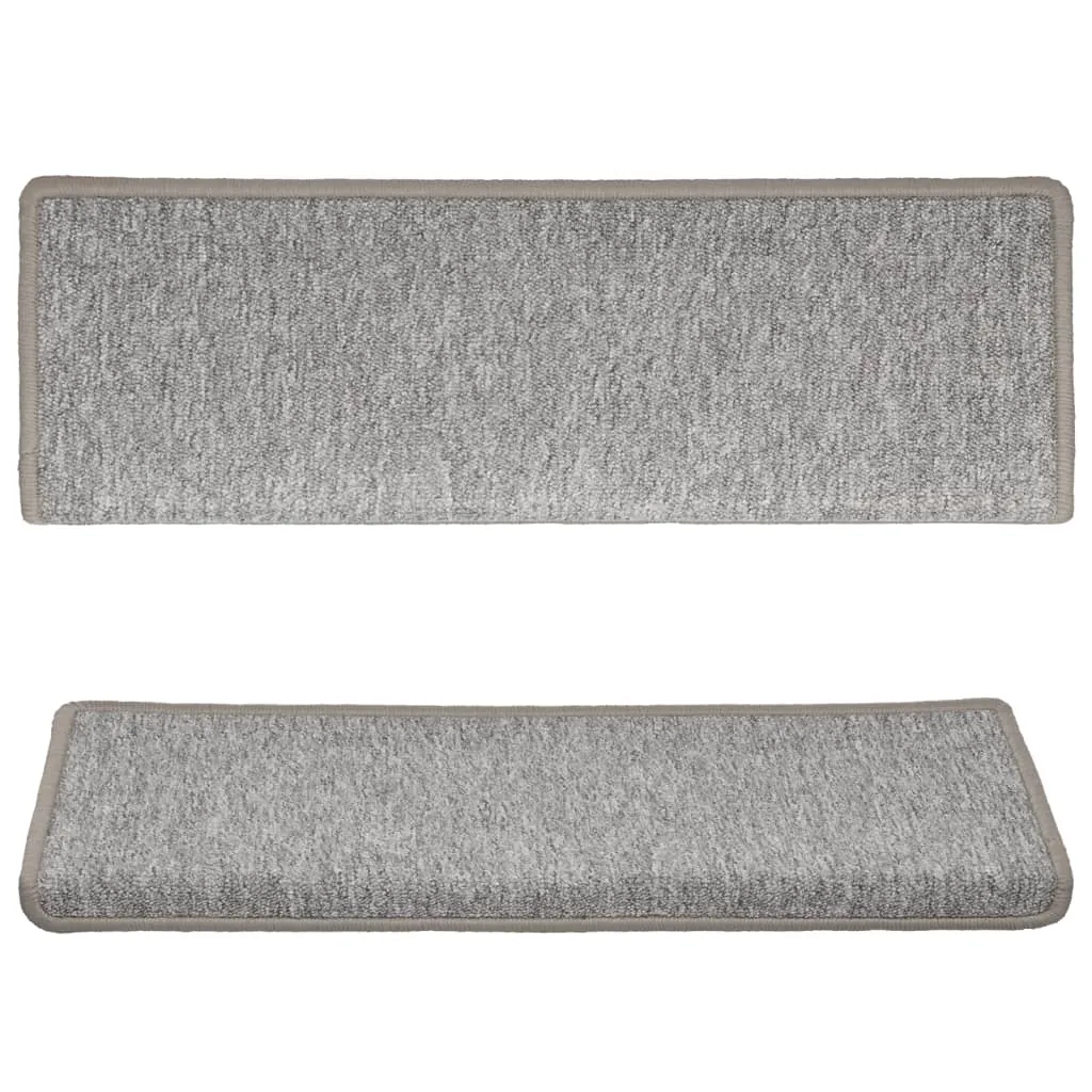 Carpet Stair Treads 15 pcs 65x21x4 cm Light Grey