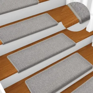 Carpet Stair Treads 15 pcs 65x21x4 cm Light Grey