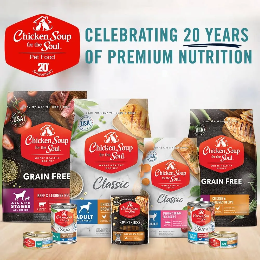 Chicken Soup for the Soul All Natural Premium Adult Wet Cat Food, Real Meat First Ingredient, No By-Products, Artificial Colors, Flavors or Preservatives, Salmon Shreds Dinner, 5.5oz (Pack of 24)