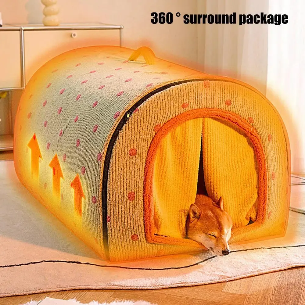 Cozy Dog Semi-Arc Winter Cave Enclosed Washable & Foldable Cat House Bed