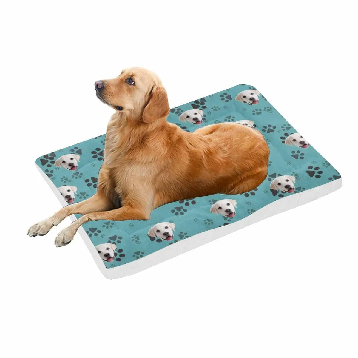 Custom Face Blue Footprint Pet Pad