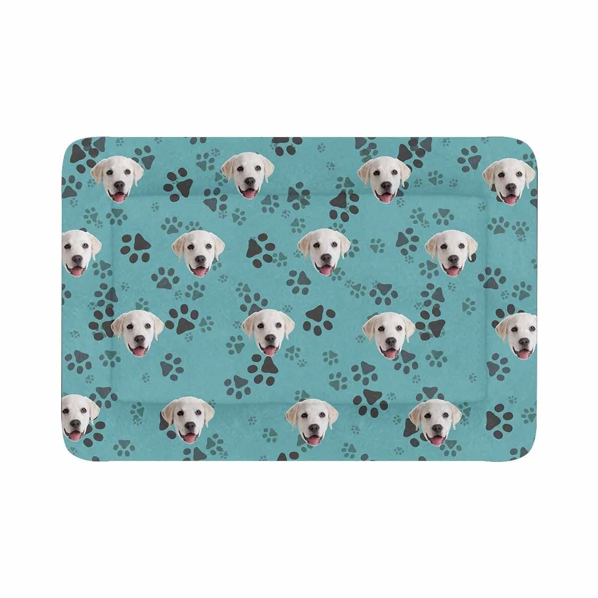 Custom Face Blue Footprint Pet Pad
