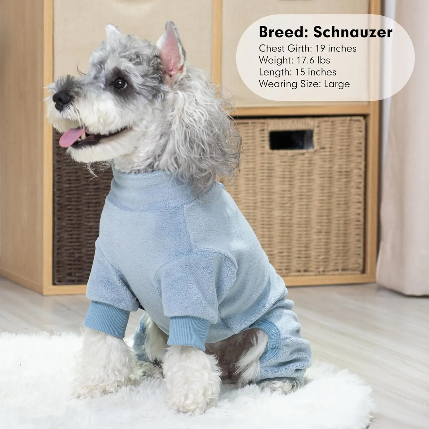 cyeollo Dog Pajamas X-Large, Stretchable Fleece Pet Onesie Coat for Small Medium Sized Dogs Pjs Warm Doggie Jumpsuit Soft Cold Weather Dog Clothes Outfits, Light Blue XL