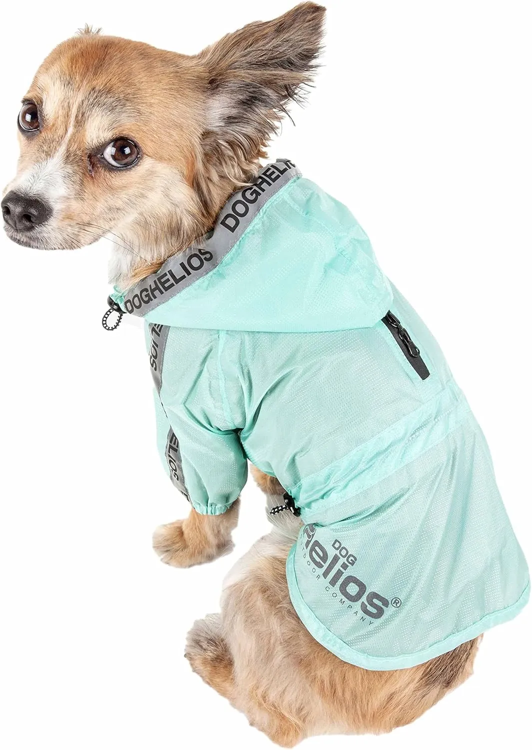 Dog Helios Torrential Shield Adjustable and Waterproof Dog Raincoat Poncho, XS, Green