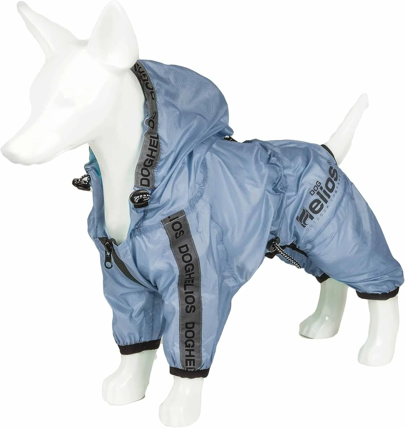 Dog Helios Torrential Shield Waterproof and Adjustable Full Body Dog Raincoat, XS, Blue
