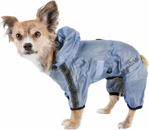 Dog Helios Torrential Shield Waterproof and Adjustable Full Body Dog Raincoat, XS, Blue