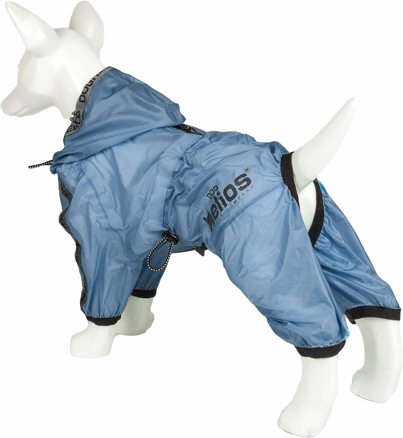 Dog Helios Torrential Shield Waterproof and Adjustable Full Body Dog Raincoat, XS, Blue