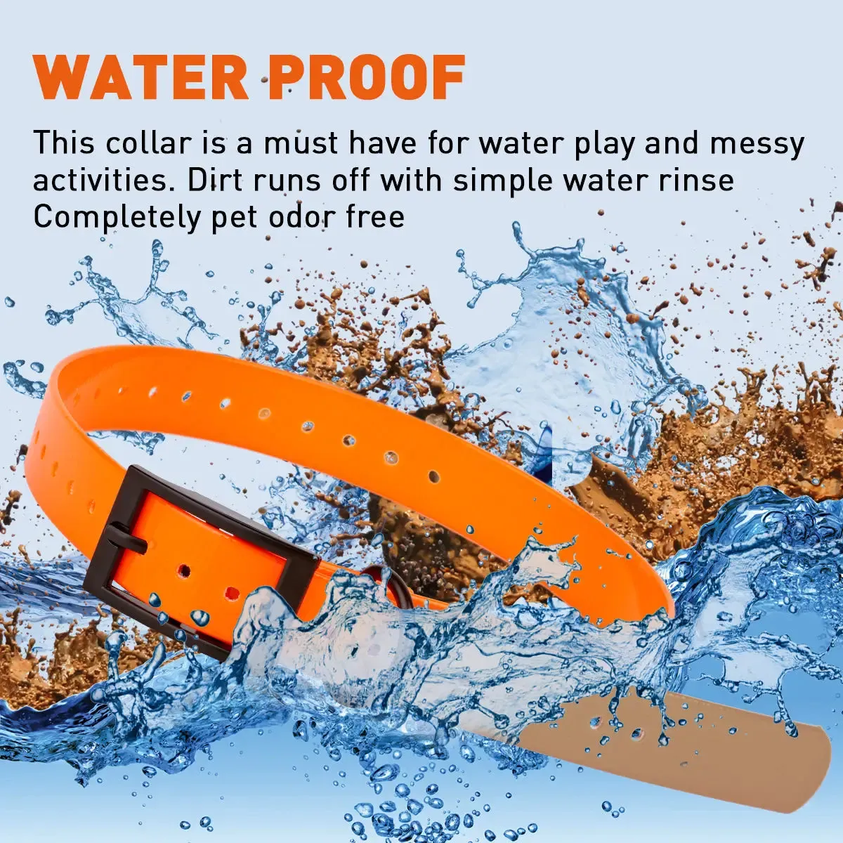 Dogline Biothane Waterproof Black Dog Collar
