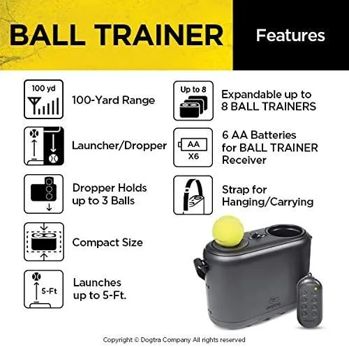 Dogtra Ball Trainer Dual-Function Ball Launcher and Dropper - 100-Yard Dual-Function