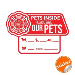 Emergency Pet Alert Cling Stickers - Ensure Your Pets' Safety