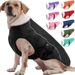 EMUST Winter Dog Jacket, Windproof Dog Apparel for Cold Weather, Reflective Winter Coat for Dogs, Warm Puppy Jacket, Black, S