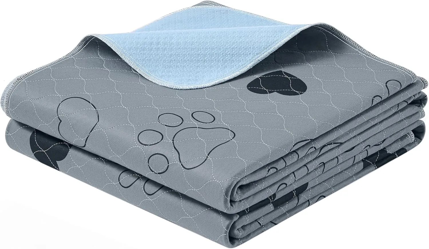Feandrea Washable Dog Pee Pads, 2 Pack, Reusable, 72 x 72 Inches, XXXL, Waterproof Pet Training, Leakproof, Non-Slip, Super Absorbent, Gray UPTD072G01
