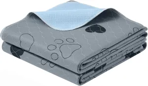 Feandrea Washable Dog Pee Pads, 2 Pack, Reusable, 72 x 72 Inches, XXXL, Waterproof Pet Training, Leakproof, Non-Slip, Super Absorbent, Gray UPTD072G01
