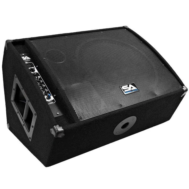 FL-15MP-PW - Pair of Premium Powered 2-Way 15" PA Floor Monitors with Titanium Horns