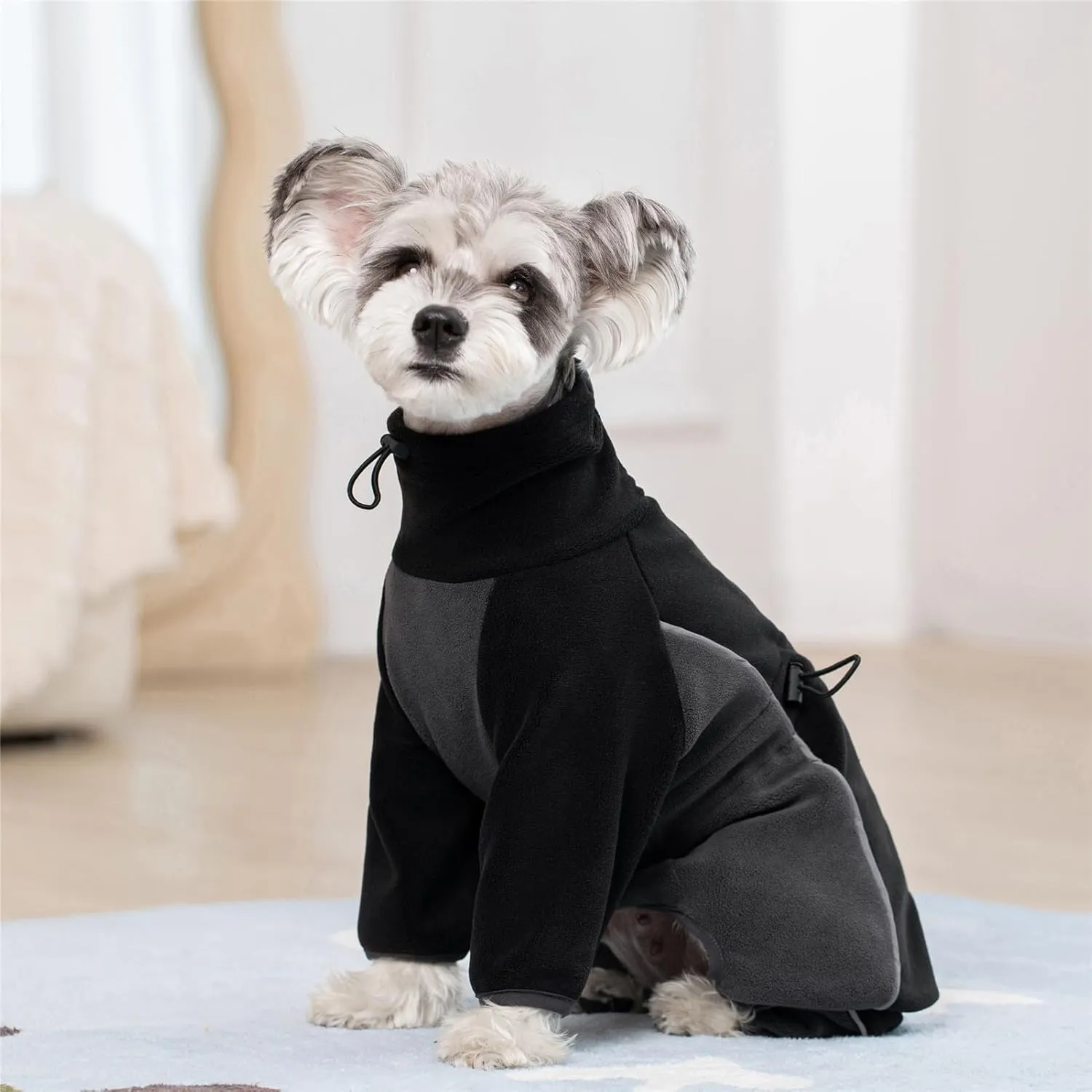Fleece Coat for Small Medium Dogs, Pullover Pajamas Jumpsuit Bodysuit With Legs, Pet Windproof Warm Cold Weather Jacket Full Body Vest Cozy Snowsuit Apparel Outfit Clothes