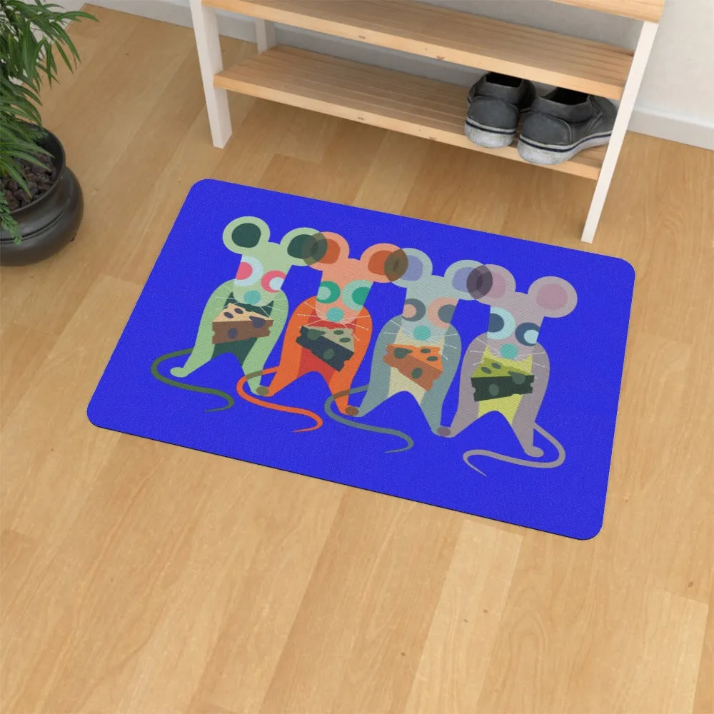 Floor Mats - Mice on Blue