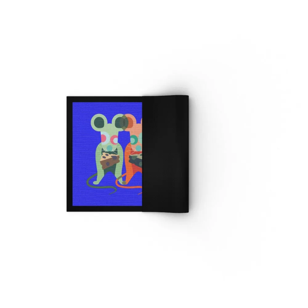 Floor Mats - Mice on Blue