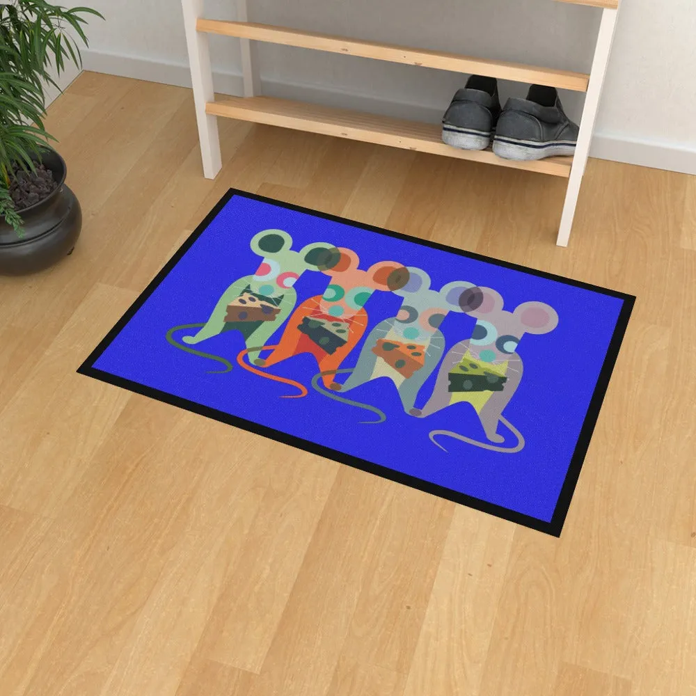 Floor Mats - Mice on Blue