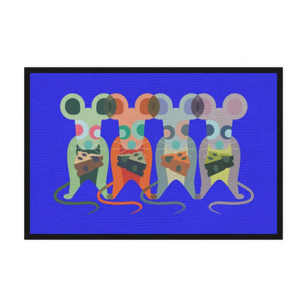 Floor Mats - Mice on Blue