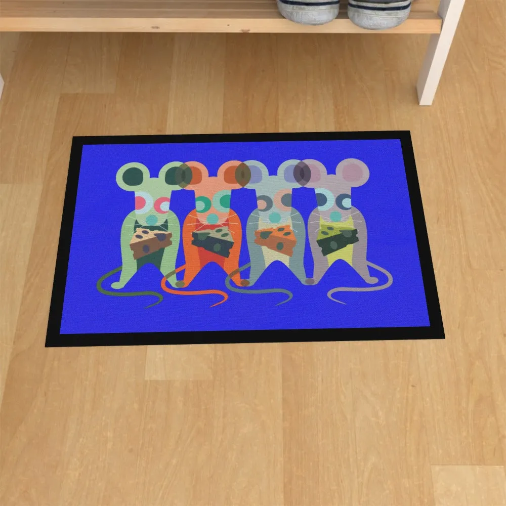 Floor Mats - Mice on Blue