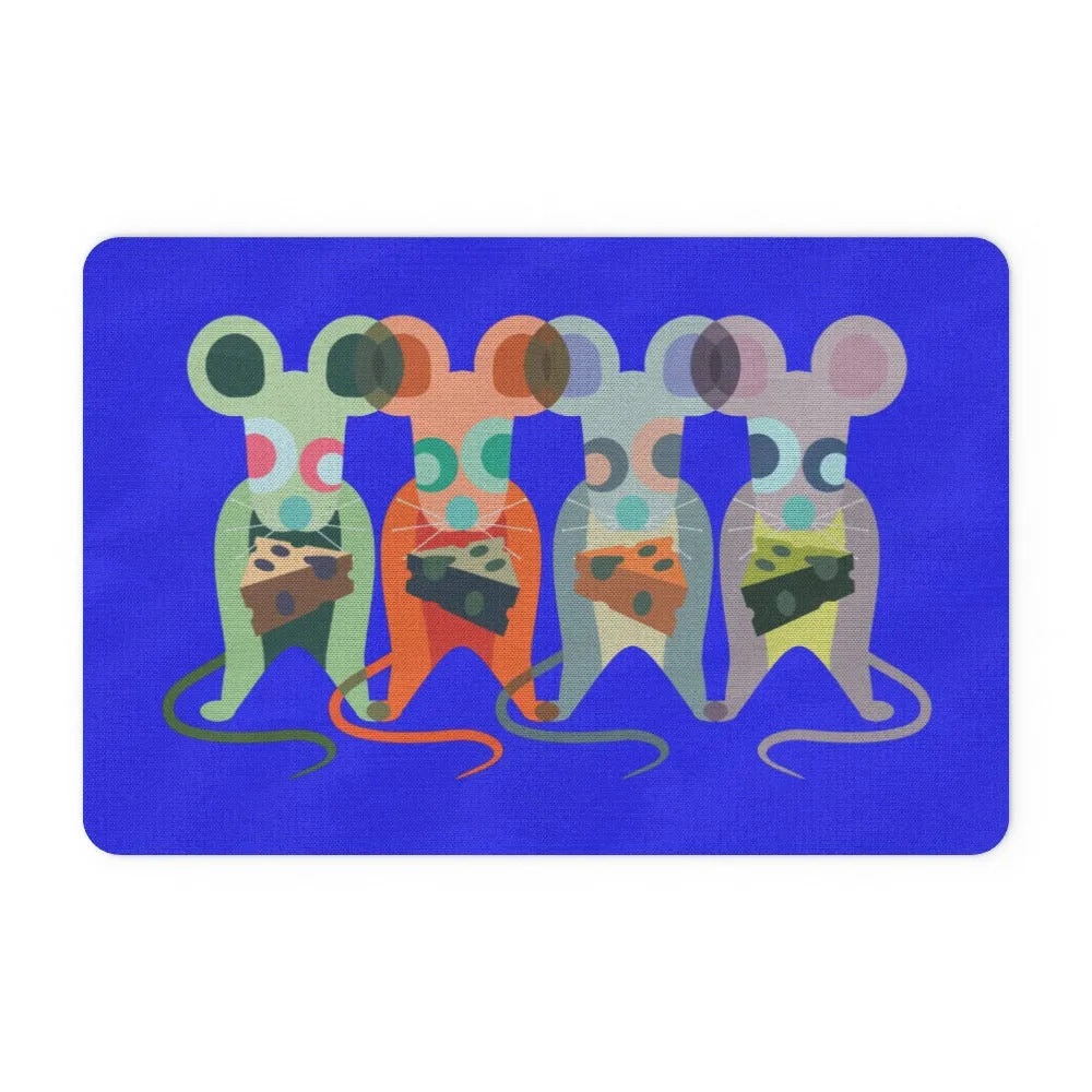 Floor Mats - Mice on Blue