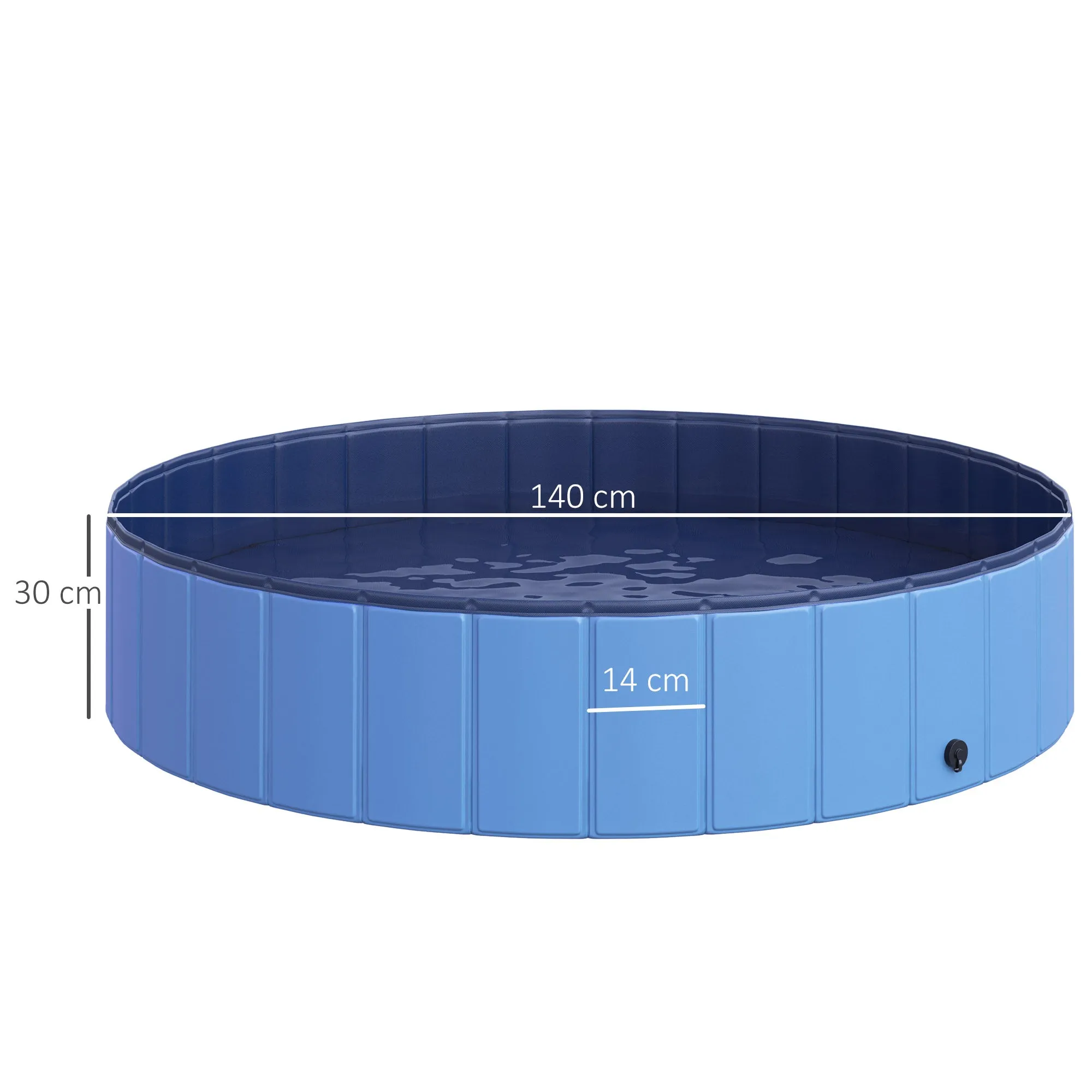 Foldable Dog Paddling Pool Pet Cat Swimming Pool Indoor/Outdoor Collapsible Summer Bathing Tub Shower Tub Puppy Washer (140 x 30H (cm), Blue)
