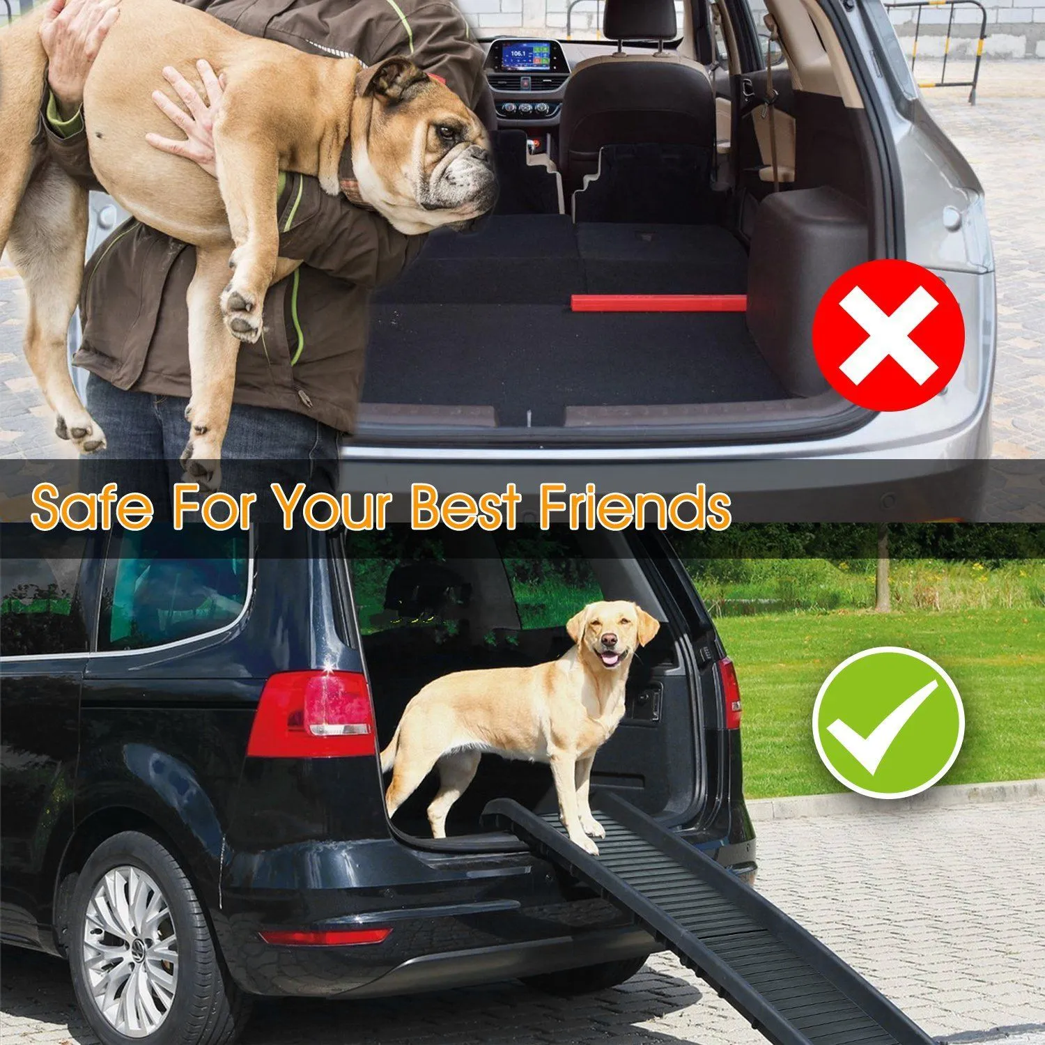 Foldable Pet Ramp Non Slip Ladder