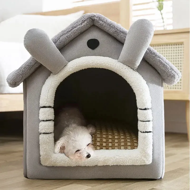 Foldable Winter Warm Dog House Kennel Bed
