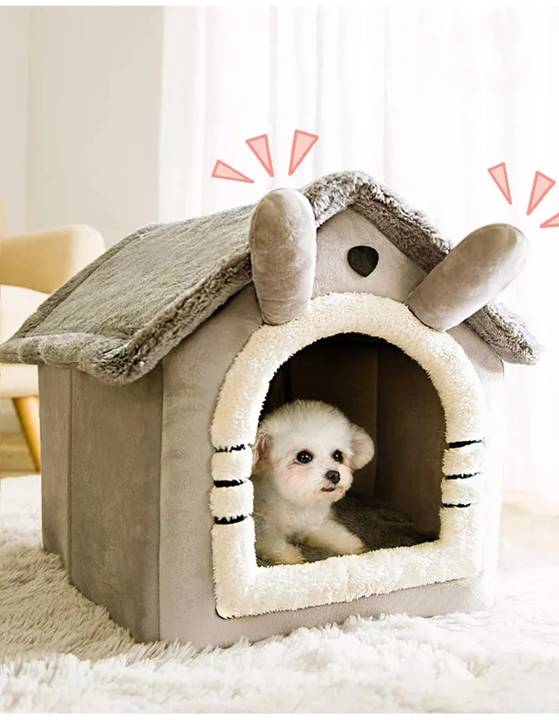 Foldable Winter Warm Dog House Kennel Bed