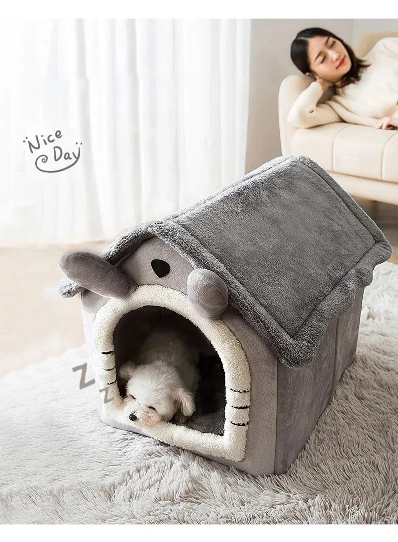 Foldable Winter Warm Dog House Kennel Bed
