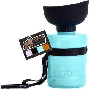 GORILLA GRIP Dog Water Bottle, Portable Water Bowl Dispenser for Dogs, 20 oz Leak Proof Pet Travel Squeeze Bottles, Food Grade Silicone, Puppy Essentials, Hiking Camping Trip Accessories, Turquoise