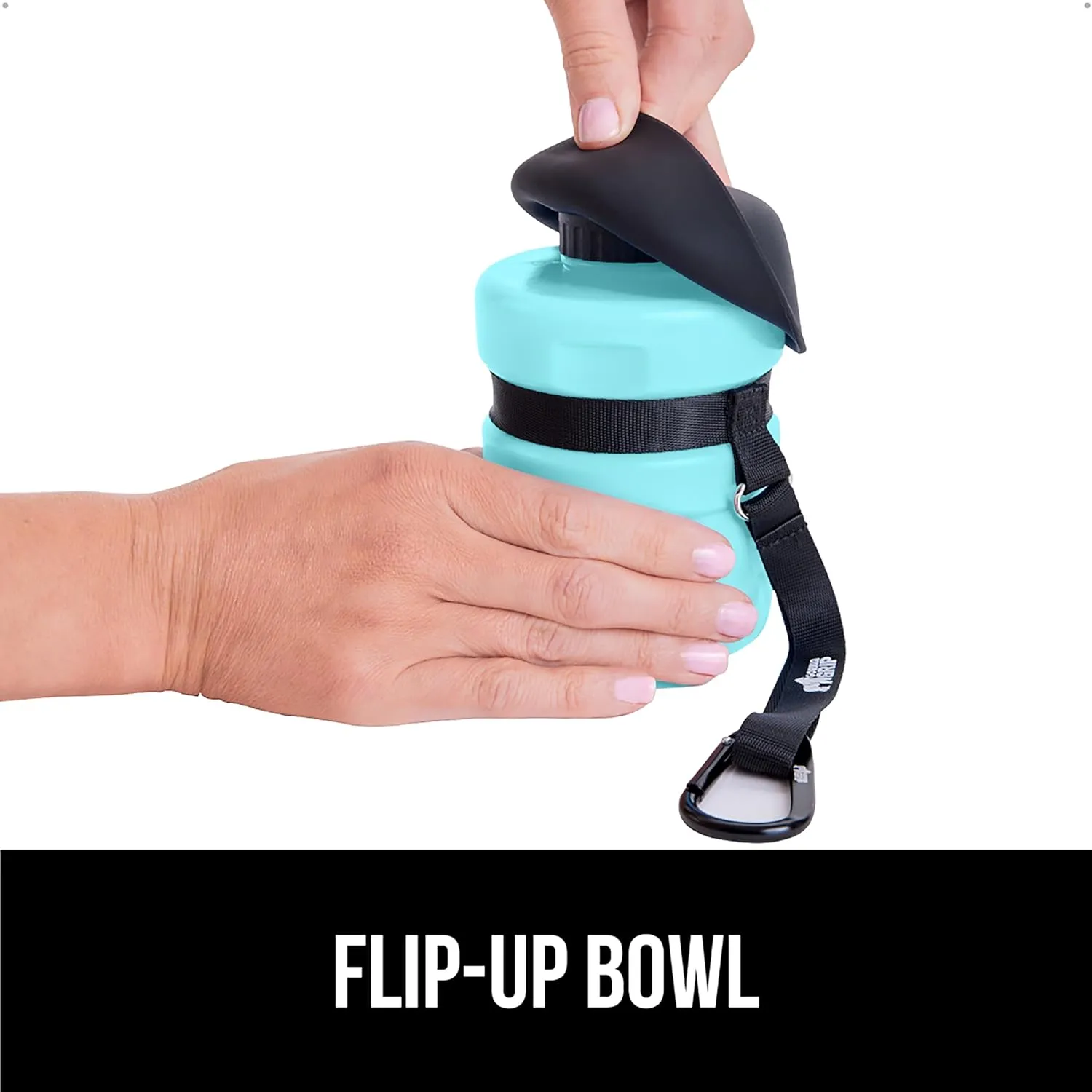GORILLA GRIP Dog Water Bottle, Portable Water Bowl Dispenser for Dogs, 20 oz Leak Proof Pet Travel Squeeze Bottles, Food Grade Silicone, Puppy Essentials, Hiking Camping Trip Accessories, Turquoise