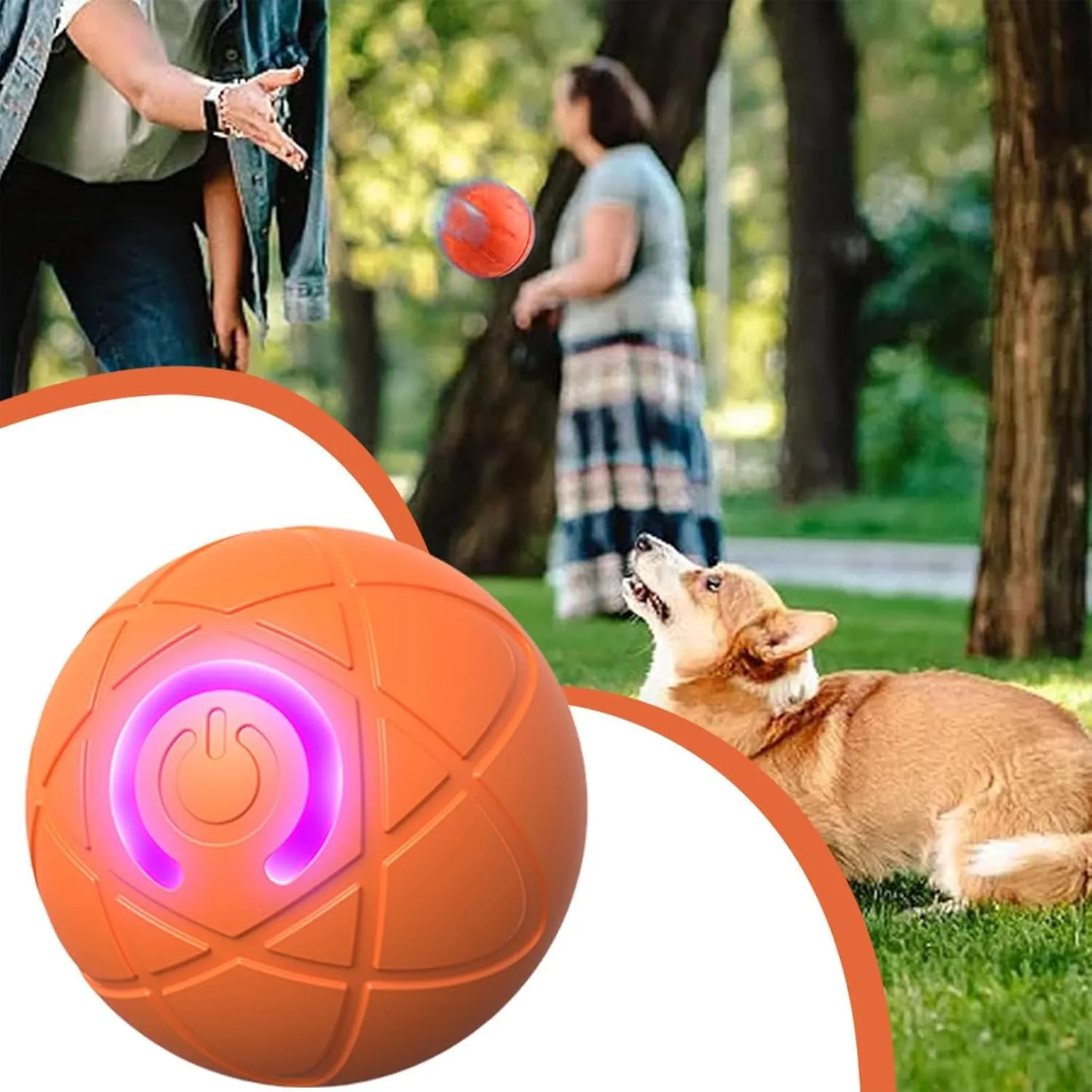 Interactive Dog Toys Dog Ball,Durable Motion Activated Ball Toys,USB Rechargeable,Automatic Rolling Ball for Dogs,Vibrating Rolling Puppy Ball,Smart Interactive Pet Toy Ball with LED Light