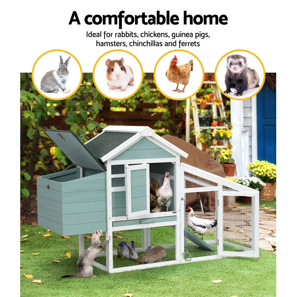 i.Pet Chicken Coop Rabbit Hutch 150cm x 60cm x 93cm Large Chicken Coop House Run Cage Wooden