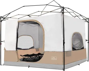 KAMPKEEPER Camping Inner Tent for Pop Up CanopyFully Vented Roof, Converts 10'x10' Straight Leg Canopy into Camping TentKhaki