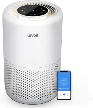 LEVOIT Air Purifier for Home Bedroom, Smart WiFi Alexa Control, AHAM VERIFIDE, 3-in-1 Filter with HEPA Sleep Mode for Allergens, Pollutants, Smoke, Dust, Core 200S-P, White