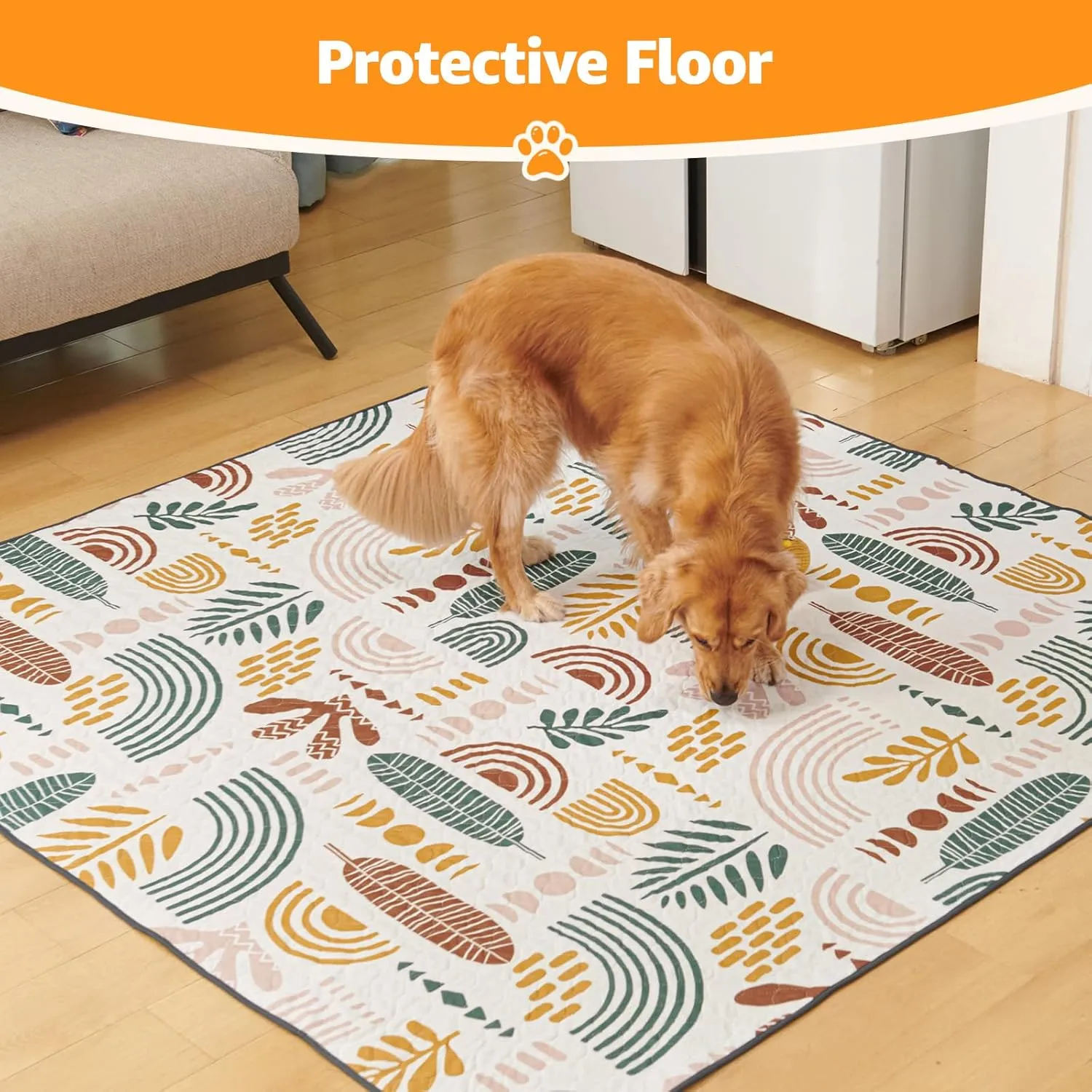 LOOBANI Washable Pee Pads for Dogs: 2-Pack Super Absorbent Reusable Puppy Pads, 100% Waterproof and Non-Slip Whelping Pads for Potty Training, Playpens, Crates, Floors, Beds, and Couches, 36x41 in