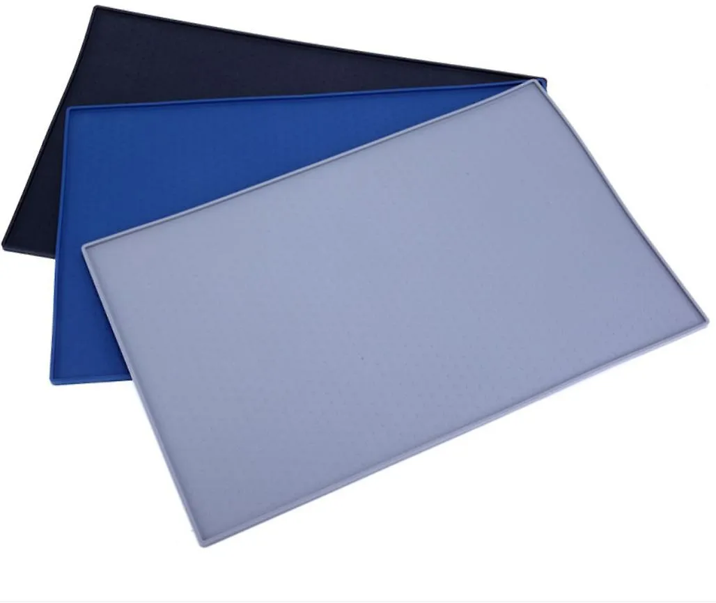 M 60*40cm black Waterproof non-slip silicone pet feeding mat AZ22392