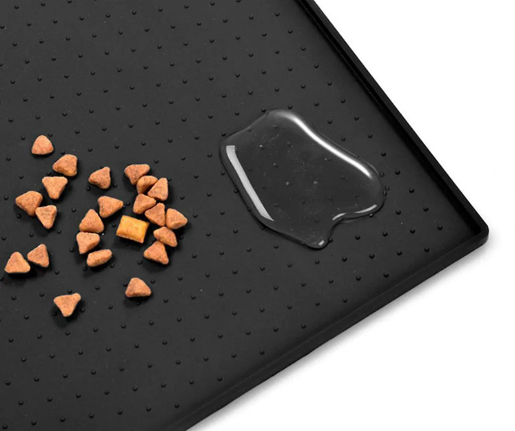 M 60*40cm black Waterproof non-slip silicone pet feeding mat AZ22392
