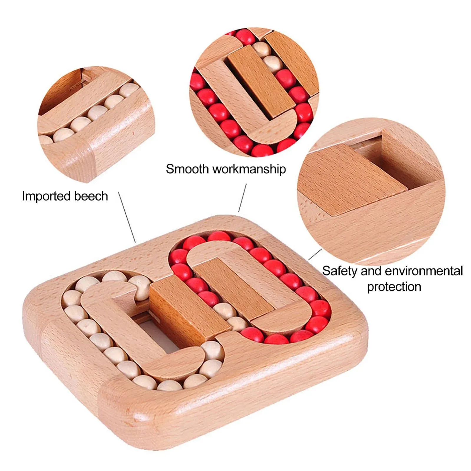 Magic Bean Rotating Brain Teaser Finger Wooden Puzzle Toy,Boys Girls Handheld Spinner Stress Anxiety Relief Ball Game Sensory Toys,Gift for Kids Ages 3 above Easter Christmas Birthday New Year