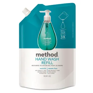 Method Gel Hand Wash Refill, Waterfall, 34 Oz Pouch, 6/Carton - MTH01181CT